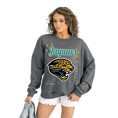 Women's Gameday Couture Gray Jacksonville Jaguars Ready to Rumble Premium Fleece Pullover Sweatshirt