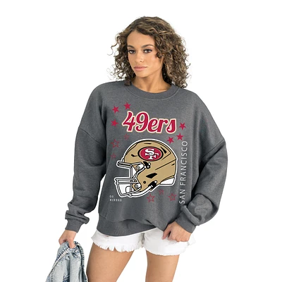 Women's Gameday Couture Gray San Francisco 49ers Ready to Rumble Premium Fleece Pullover Sweatshirt