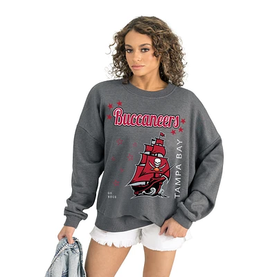 Women's Gameday Couture Gray Tampa Bay Buccaneers Ready to Rumble Premium Fleece Pullover Sweatshirt