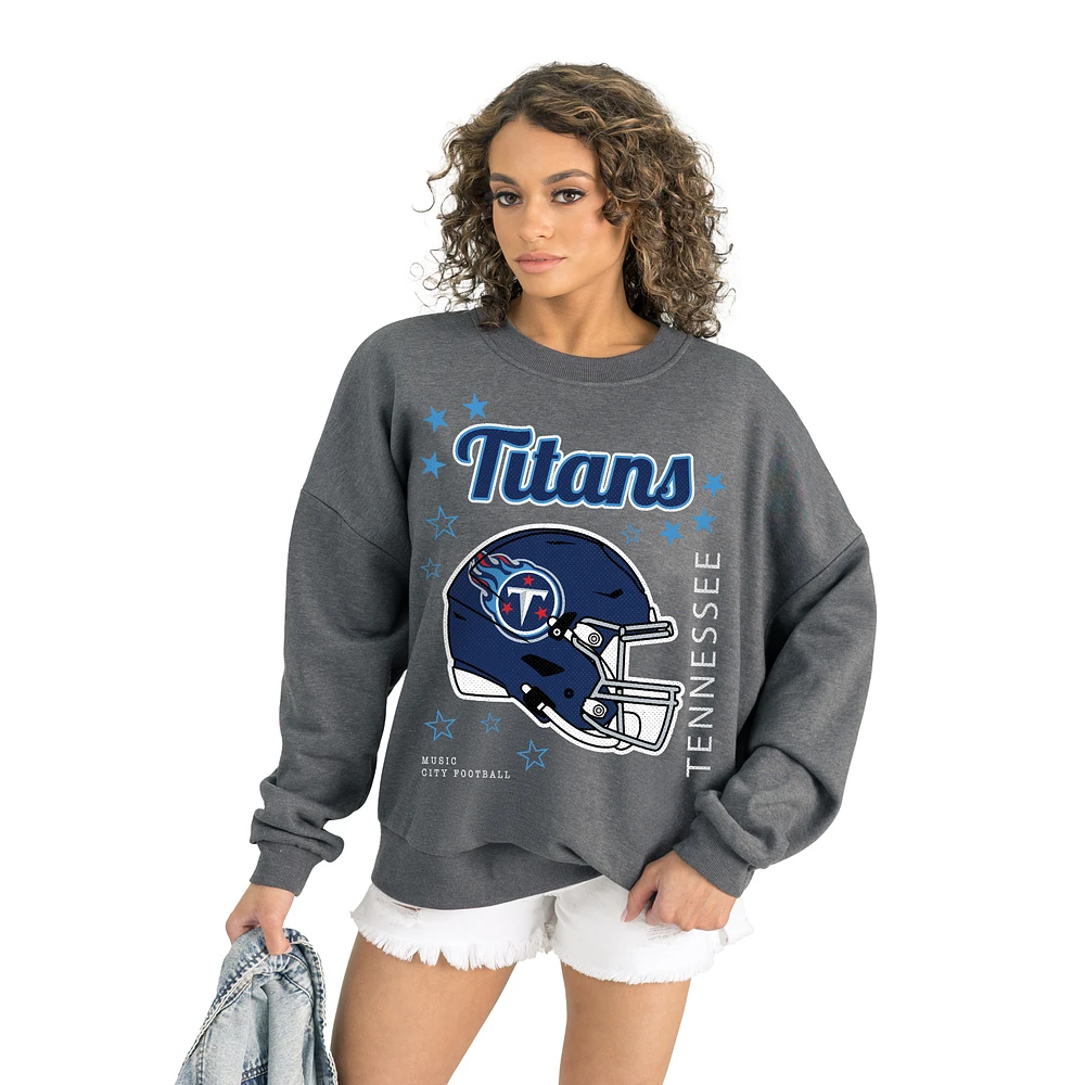 Women's Gameday Couture Gray Tennessee Titans Ready to Rumble Premium Fleece Pullover Sweatshirt