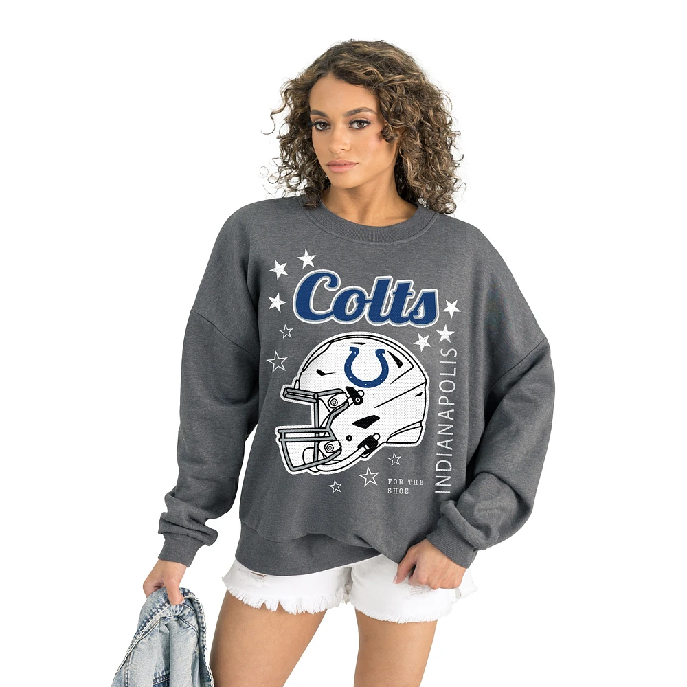 Women's Gameday Couture Gray Indianapolis Colts Ready to Rumble Premium Fleece Pullover Sweatshirt