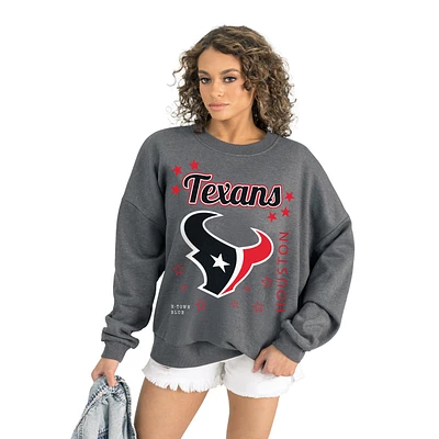 Women's Gameday Couture Gray Houston Texans Ready to Rumble Premium Fleece Pullover Sweatshirt