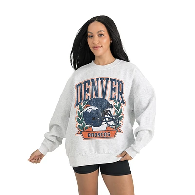 Women's Gameday Couture Gray Denver Broncos Heritage Premium Fleece Pullover Sweatshirt