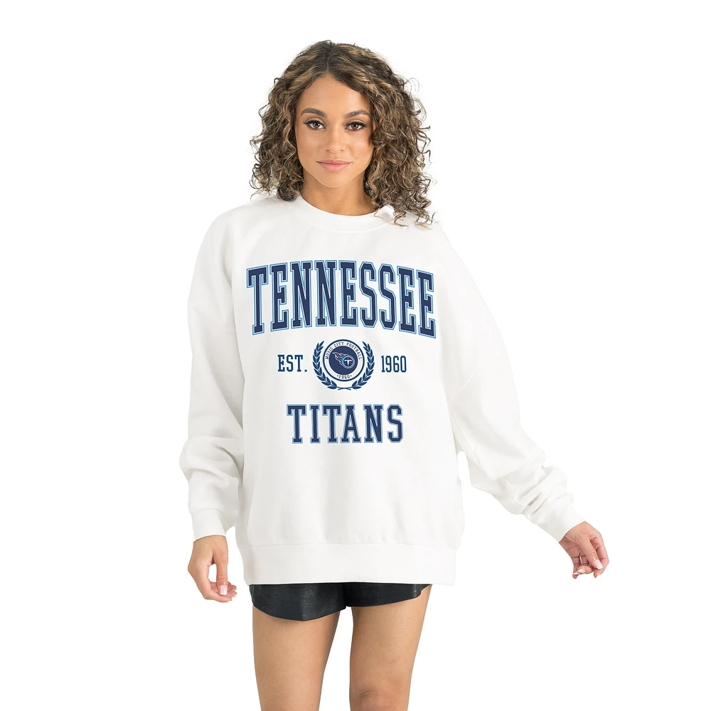 Women's Gameday Couture White Tennessee Titans Timeless Triumph Premium Fleece Pullover Sweatshirt
