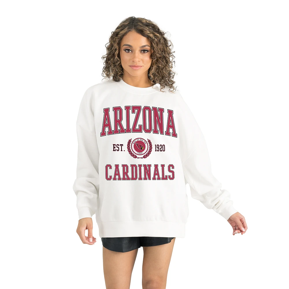 Women's Gameday Couture White Arizona Cardinals Timeless Triumph Premium Fleece Pullover Sweatshirt