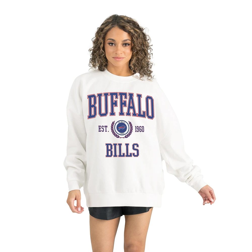 Women's Gameday Couture White Buffalo Bills Timeless Triumph Premium Fleece Pullover Sweatshirt