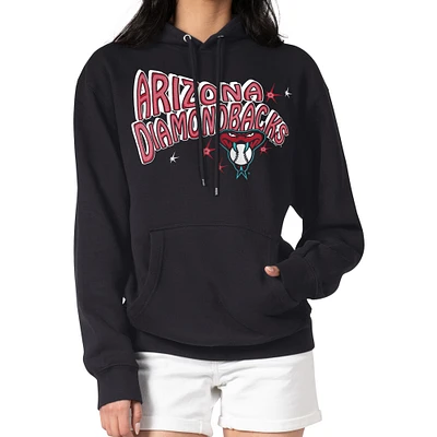Women's Starter Black Arizona Diamondbacks Fireworks Fleece Tri-Blend Pullover Hoodie