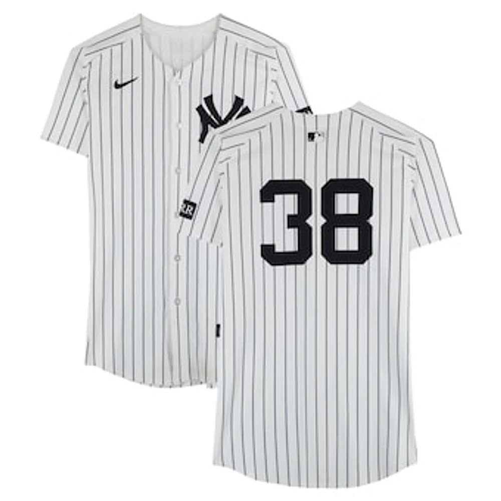 Devin Williams New York Yankees Game-Used #38 White Nike Pinstripe Jersey vs. Kansas City Royals on April 16, 2025