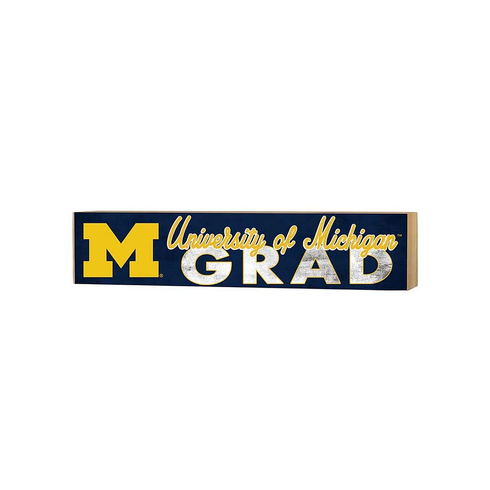 Michigan Wolverines 3" x 13" Grad Block Sign