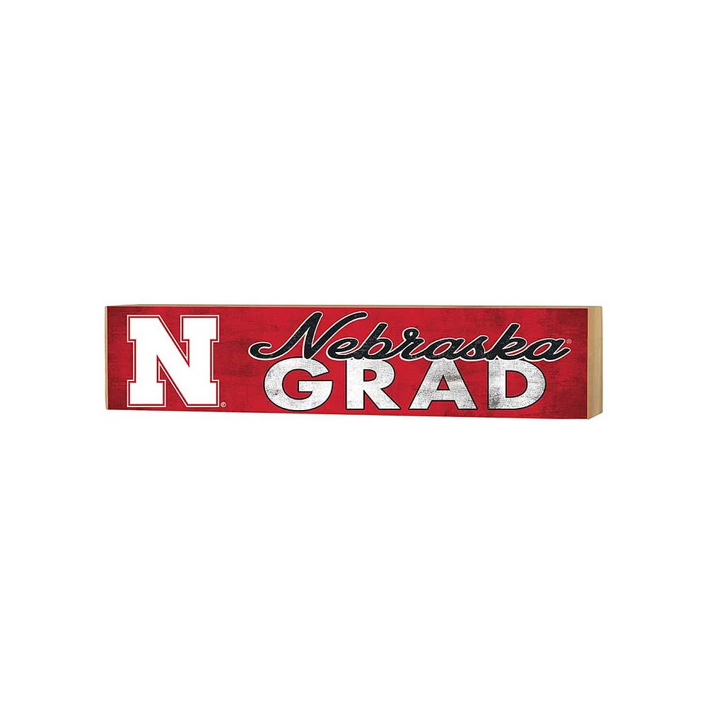 Nebraska Huskers 3" x 13" Grad Block Sign