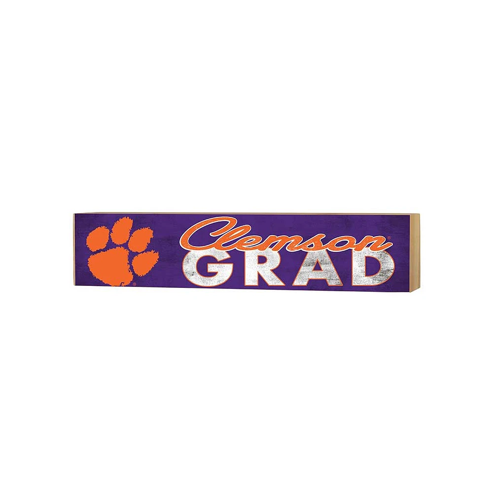 Clemson Tigers 3" x 13" Grad Block Sign