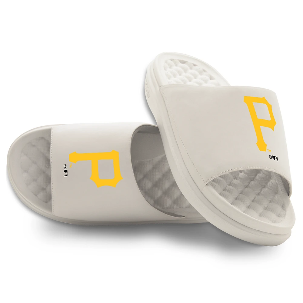 Youth ISlide Cream Pittsburgh Pirates Primary Motive Slide Sandals