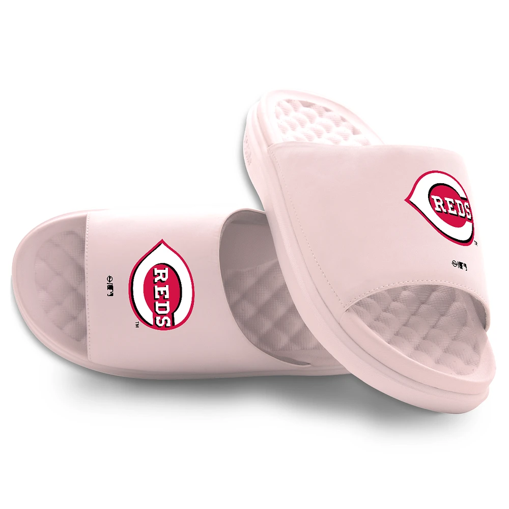 Youth ISlide Pink Cincinnati Reds Primary Motive Slide Sandals