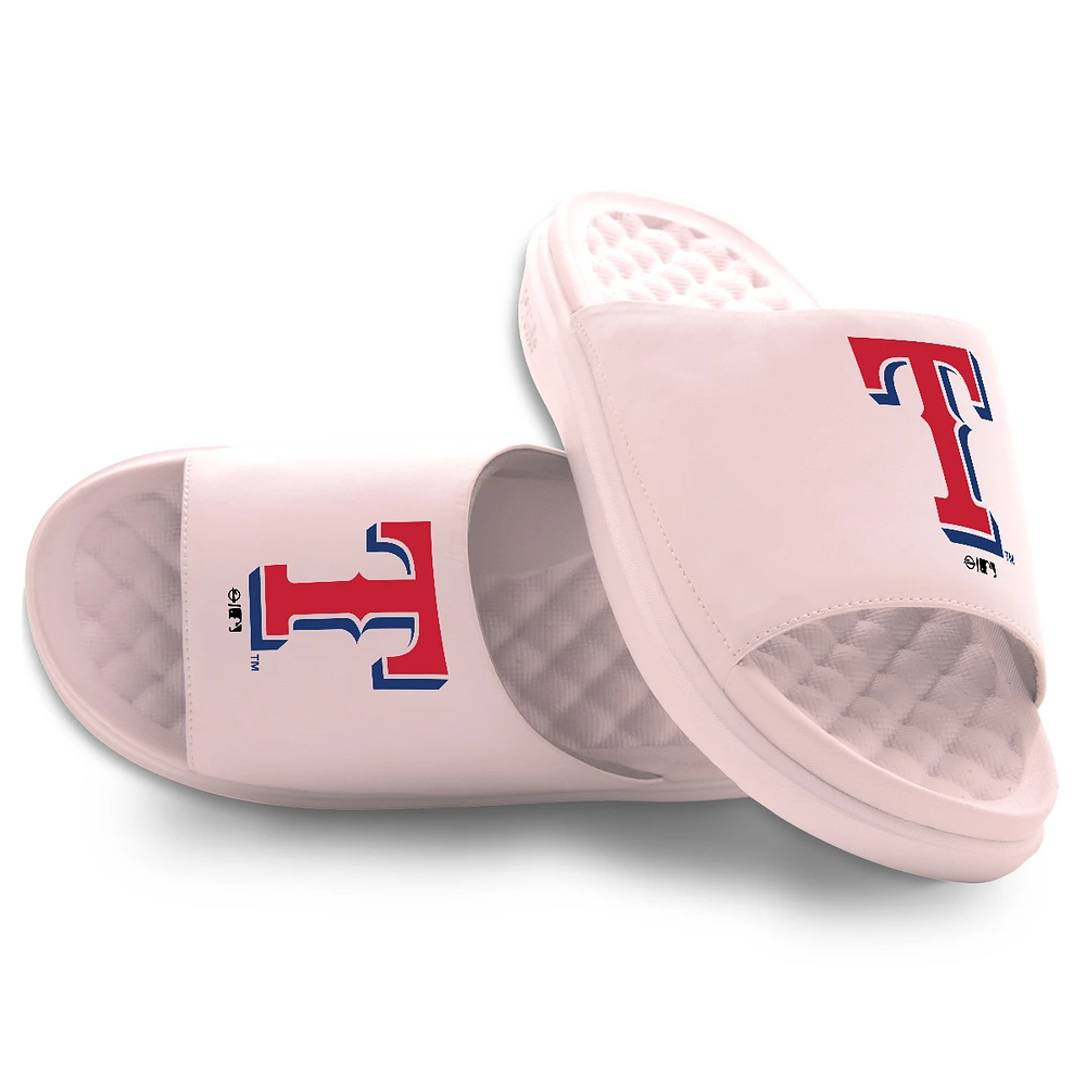 Youth ISlide Pink Texas Rangers Primary Motive Slide Sandals