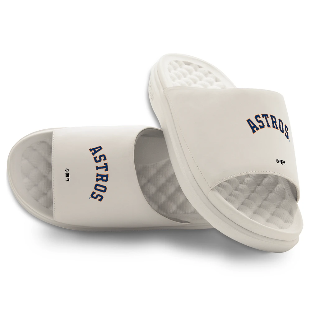 Youth ISlide Cream Houston Astros Word Motive Slide Sandals