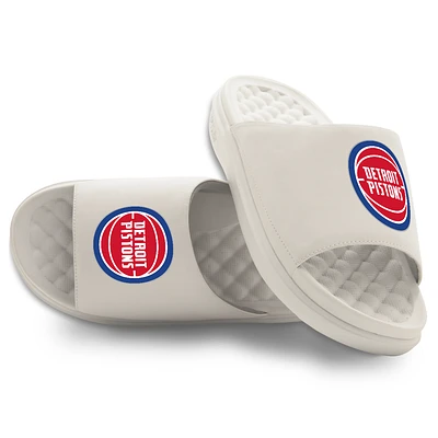 Youth ISlide Cream Detroit Pistons Primary Motive Slide Sandals