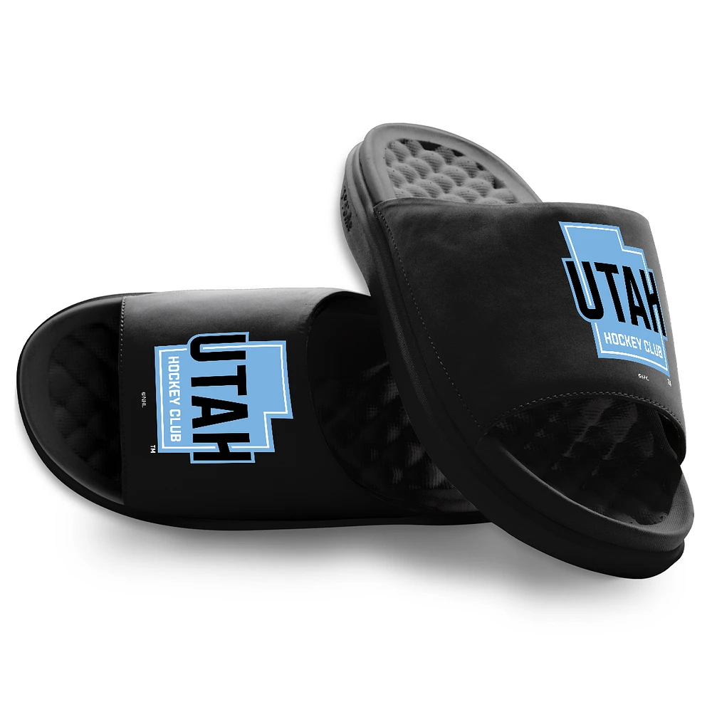 Youth ISlide Black Utah Hockey Club Primary Motive Slide Sandals