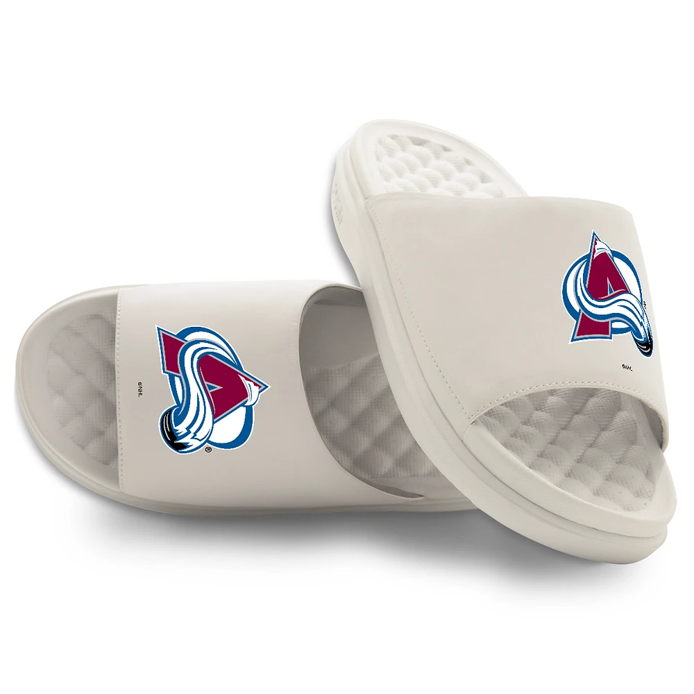 Youth ISlide Cream Colorado Avalanche Primary Motive Slide Sandals