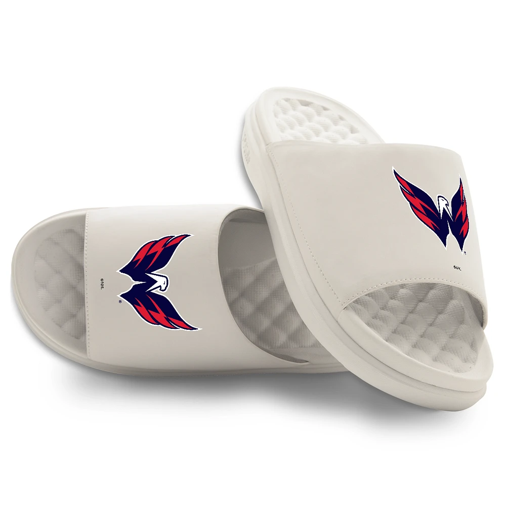 Youth ISlide Cream Washington Capitals Primary Motive Slide Sandals