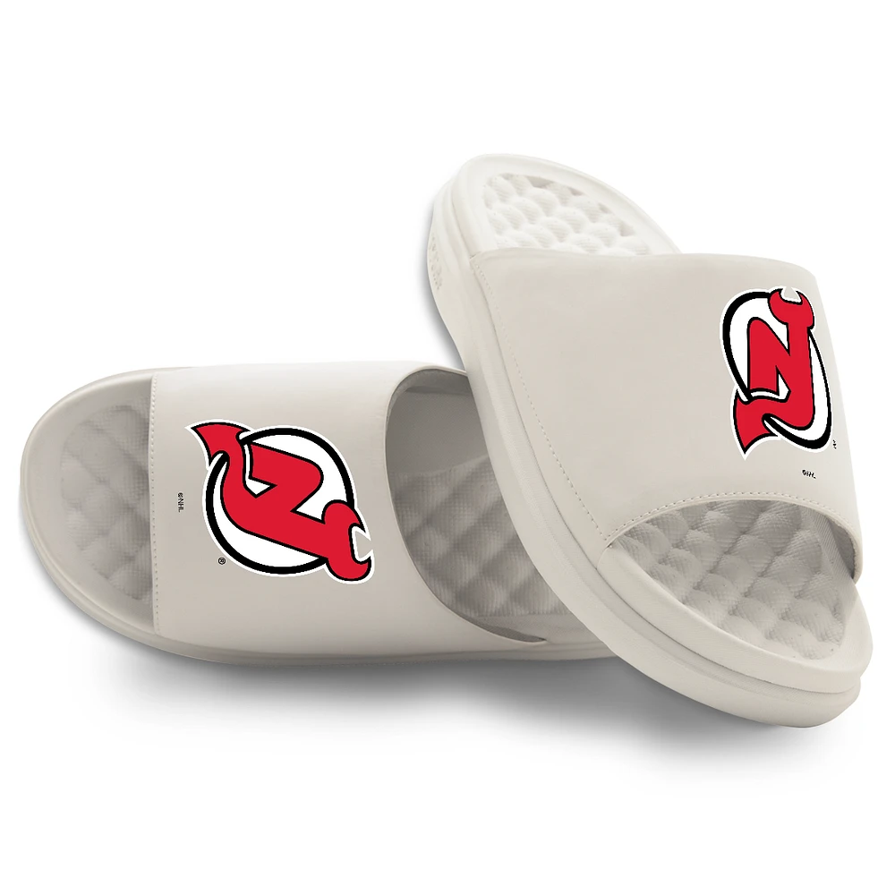 Youth ISlide Cream New Jersey Devils Primary Motive Slide Sandals