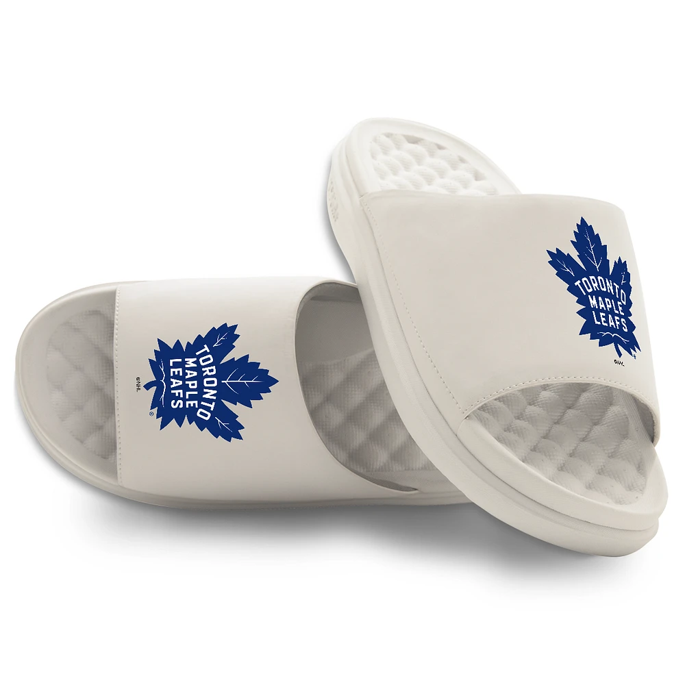 Youth ISlide Cream Toronto Maple Leafs Primary Motive Slide Sandals