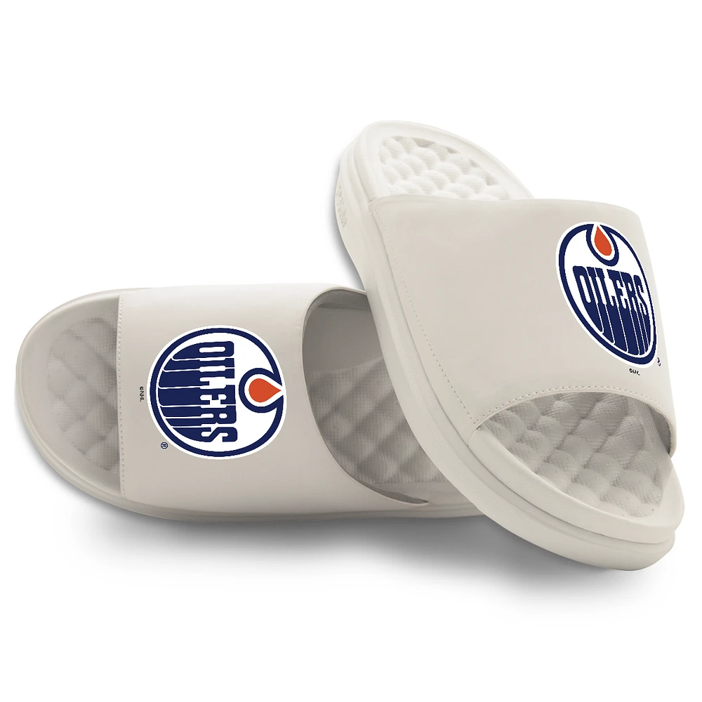 Youth ISlide Cream Edmonton Oilers Primary Motive Slide Sandals