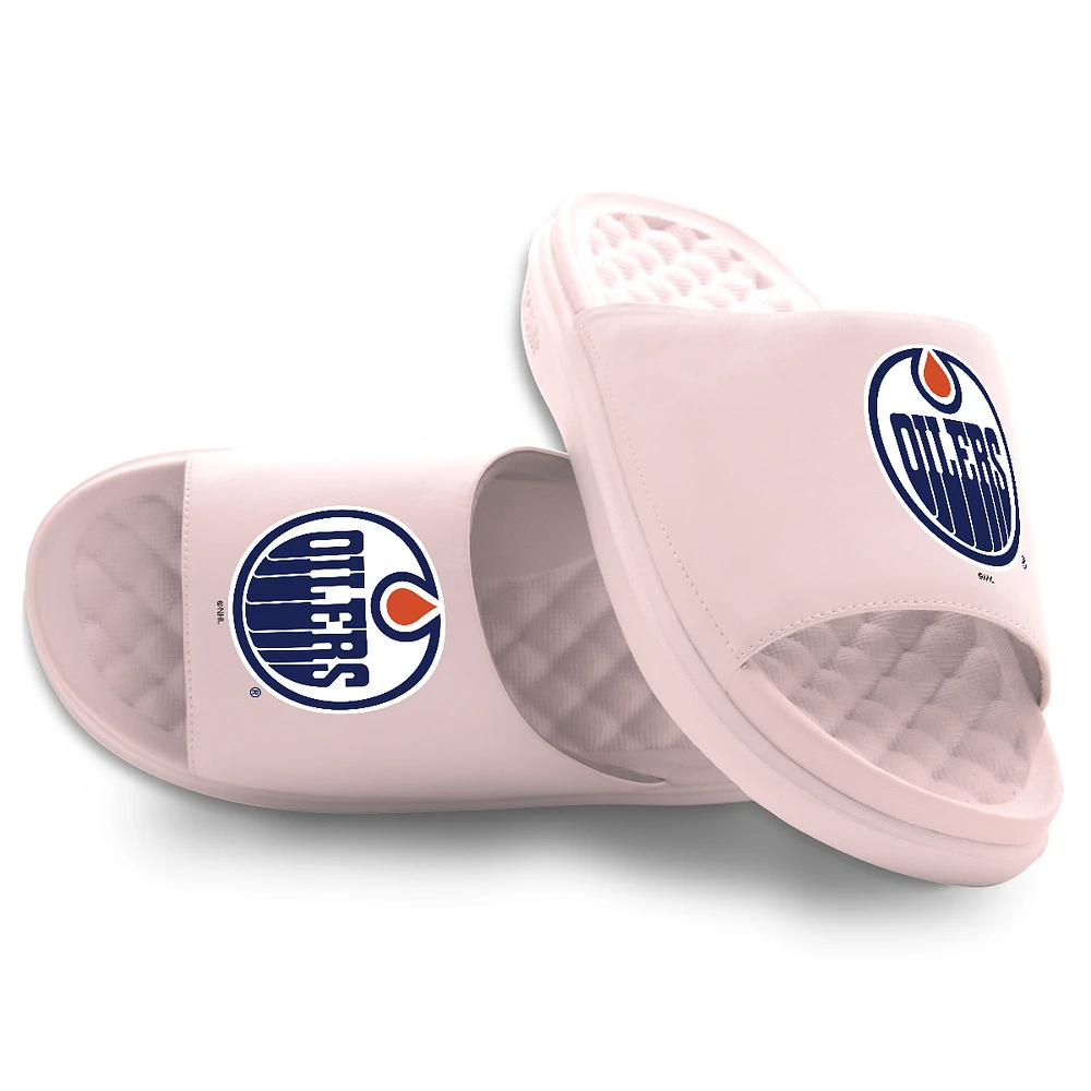 Youth ISlide Pink Edmonton Oilers Primary Motive Slide Sandals