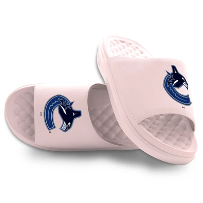 Youth ISlide Pink Vancouver Canucks Primary Motive Slide Sandals