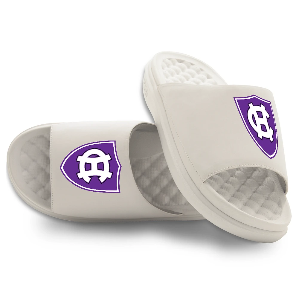 Youth ISlide Cream Holy Cross Crusaders Primary Motive Slide Sandals
