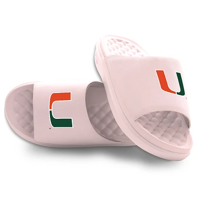 Youth ISlide Pink Miami Hurricanes Primary Motive Slide Sandals