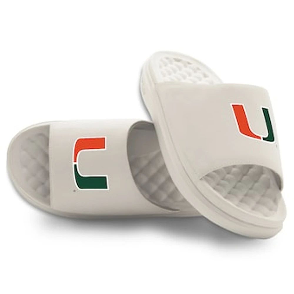 Youth ISlide Cream Miami Hurricanes Primary Motive Slide Sandals