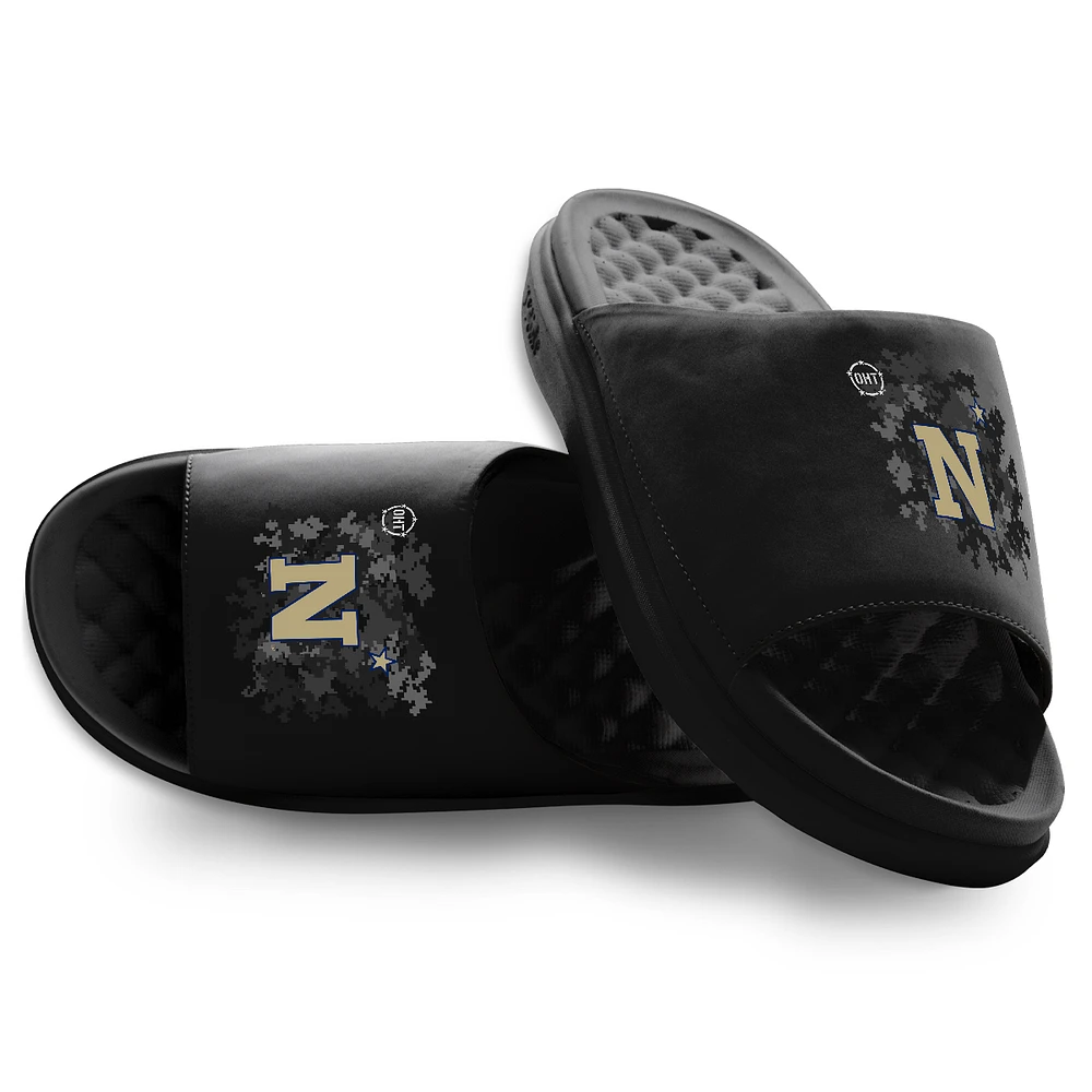 Youth ISlide Black Navy Midshipmen Operation Hat Trick Motive Slide Sandals