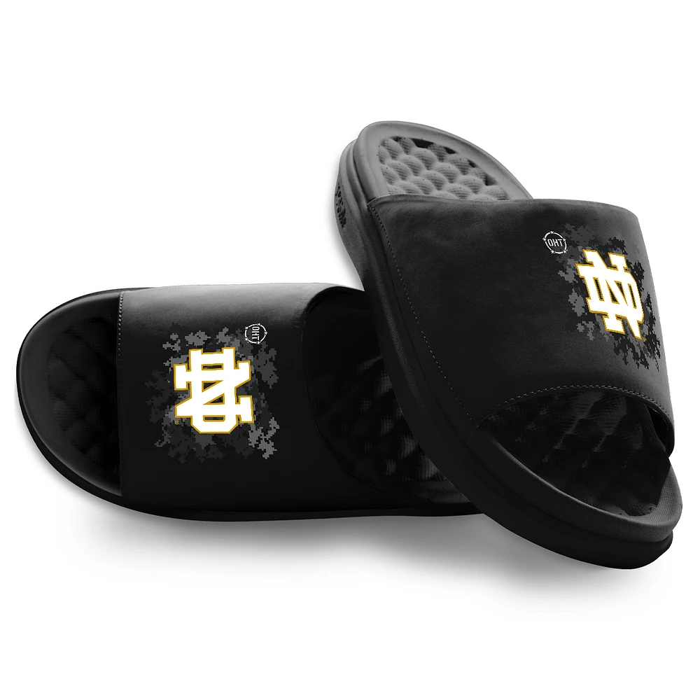 Youth ISlide Black Notre Dame Fighting Irish Operation Hat Trick Motive Slide Sandals
