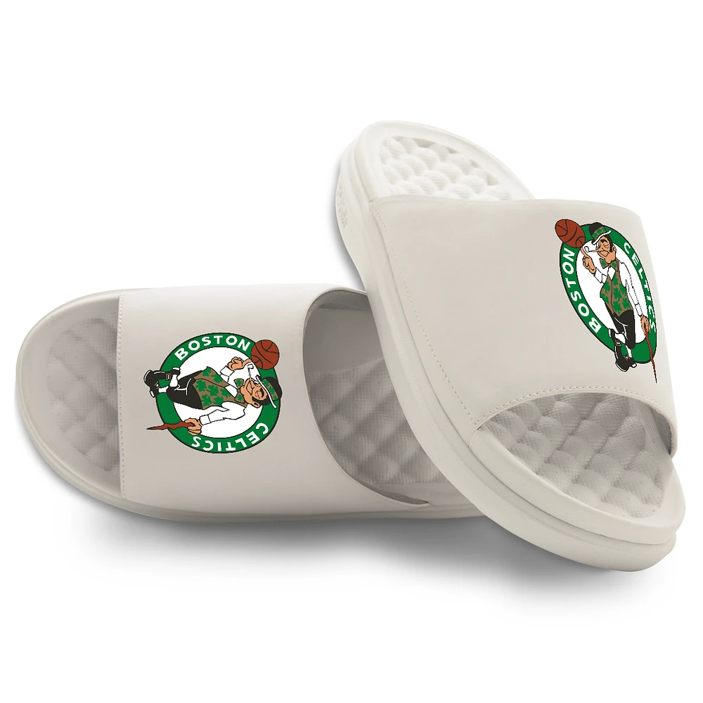 Unisex ISlide Cream Boston Celtics Primary Motive Slide Sandals
