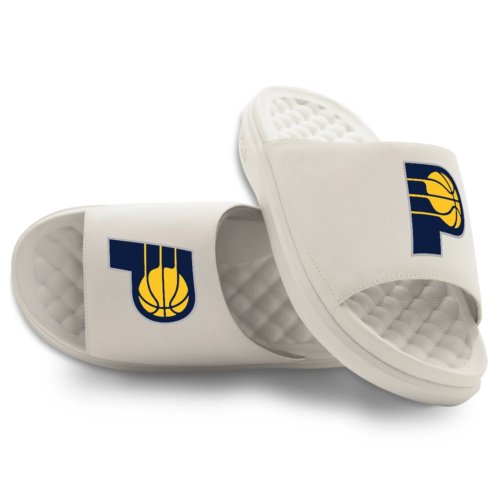 Unisex ISlide Cream Indiana Pacers Primary Motive Slide Sandals