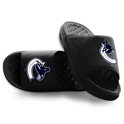 Unisex ISlide Black Vancouver Canucks Primary Motive Slide Sandals