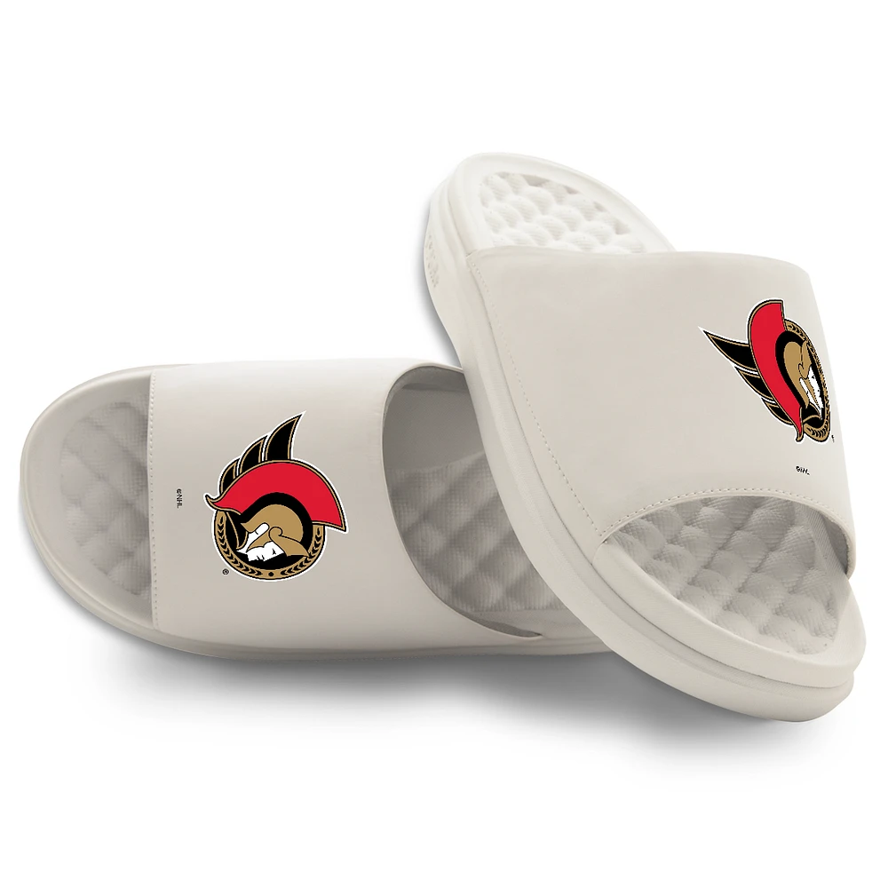 Unisex ISlide Cream Ottawa Senators Primary Motive Slide Sandals