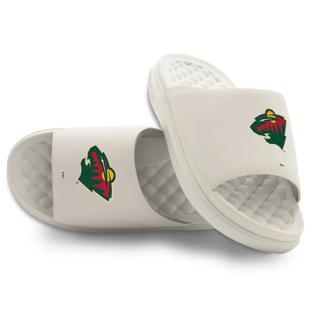 Unisex ISlide Cream Minnesota Wild Primary Motive Slide Sandals
