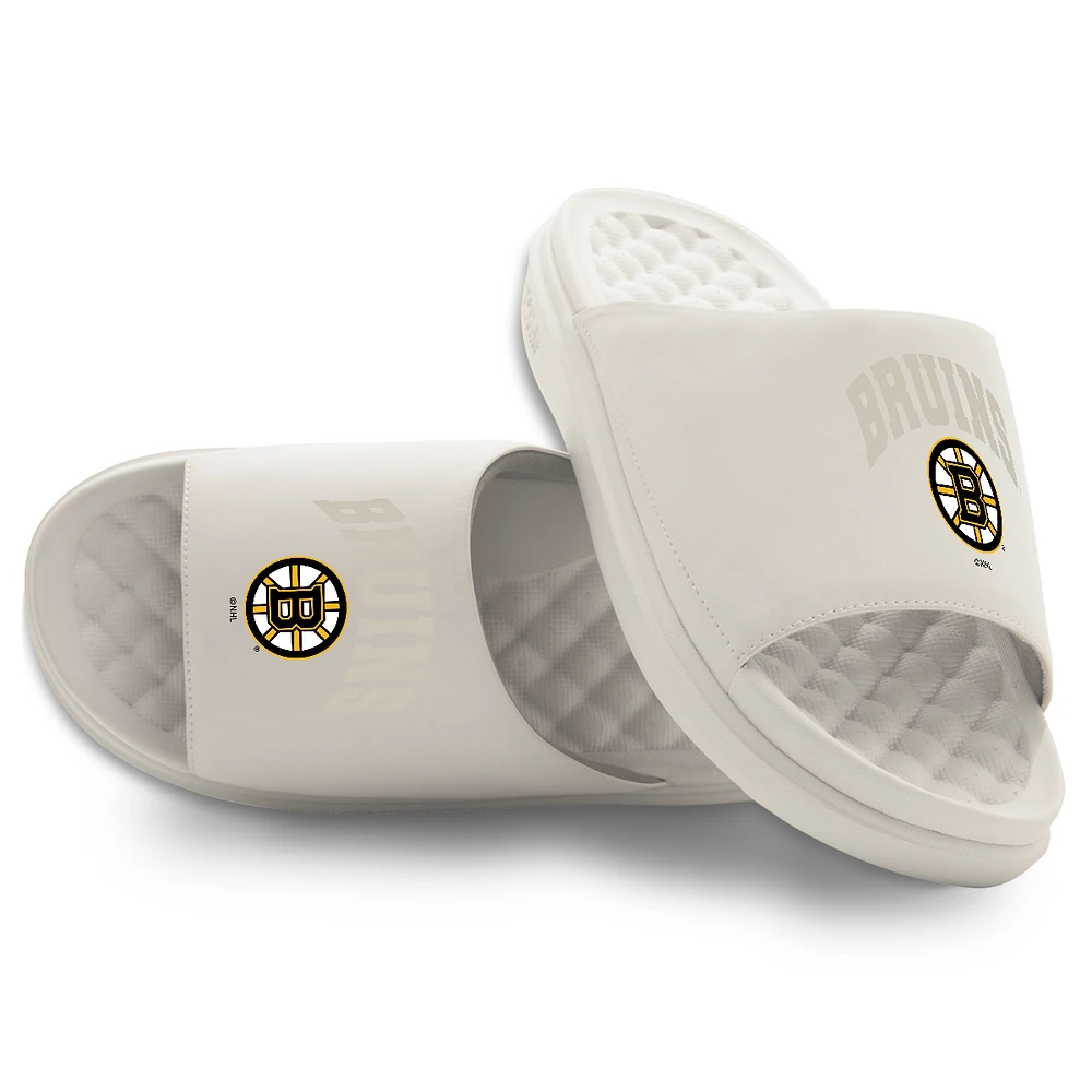 Unisex ISlide Cream Boston Bruins Tonal Pop Motive Slide Sandals