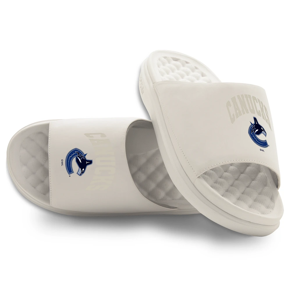 Unisex ISlide Cream Vancouver Canucks Tonal Pop Motive Slide Sandals