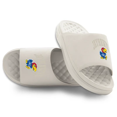 Unisex ISlide Cream Kansas Jayhawks Tonal Pop Motive Slide Sandals