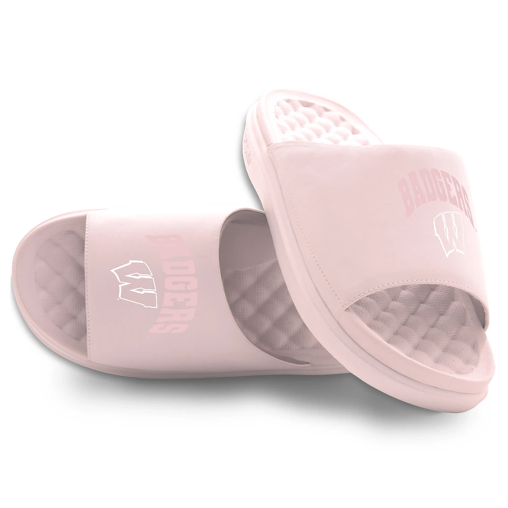 Unisex ISlide Pink Wisconsin Badgers Tonal Pop Motive Slide Sandals
