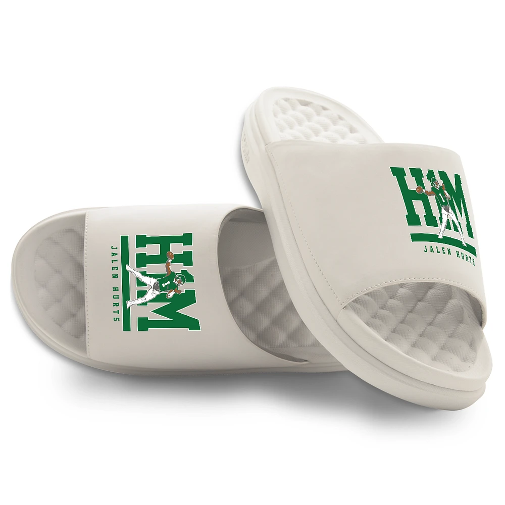 Unisex ISlide Jalen Hurts Cream NFLPA Primary Motive Slide Sandals