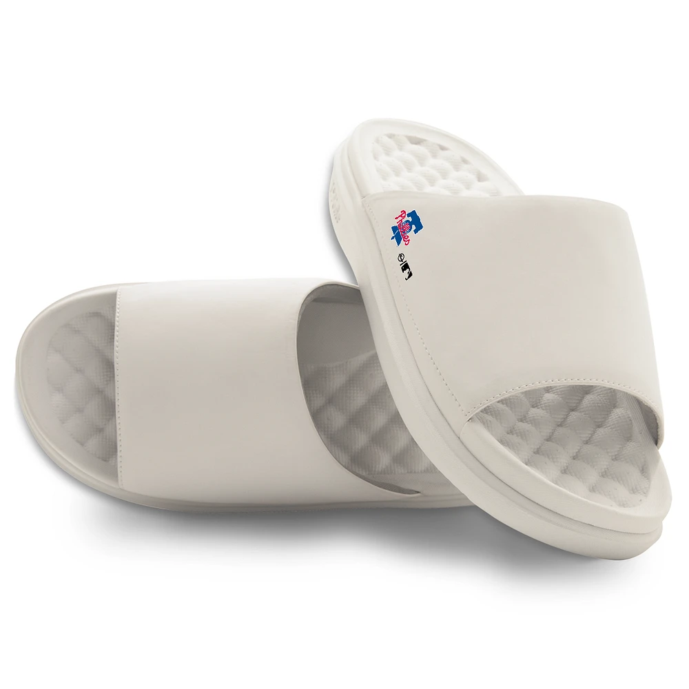 Unisex ISlide Cream Philadelphia Phillies Minimalistic Motive Slide Sandals