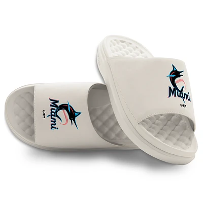 Unisex ISlide Cream Miami Marlins Primary Motive Slide Sandals