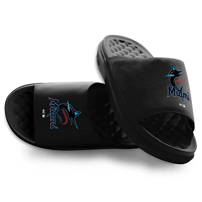 Unisex ISlide Black Miami Marlins Primary Motive Slide Sandals