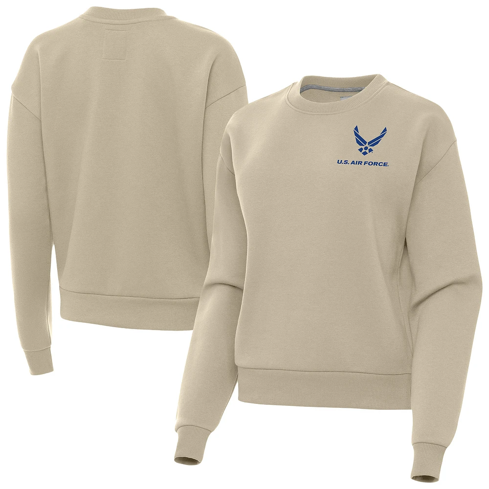 Women's Antigua Khaki Air Force Victory Pullover Sweatshirt