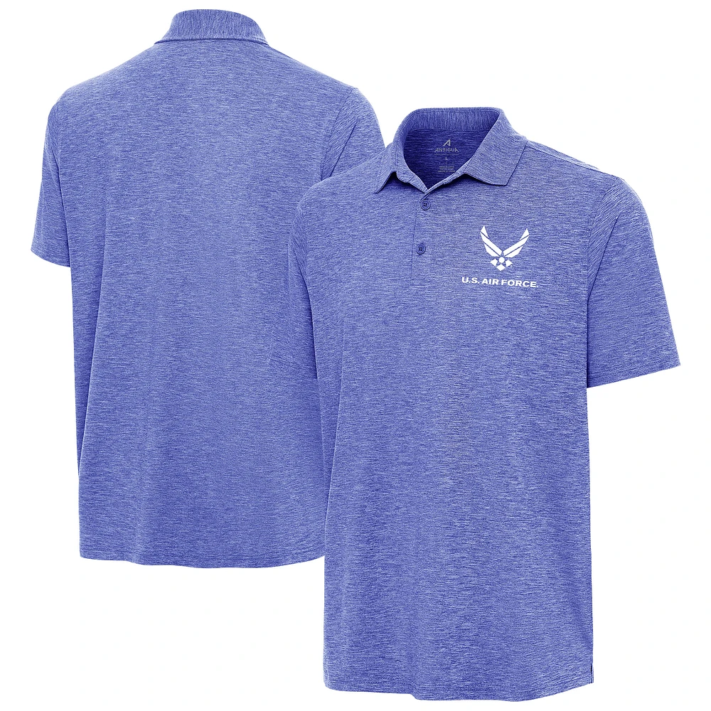 Men's Antigua Heather Royal Air Force Par 3 Polo