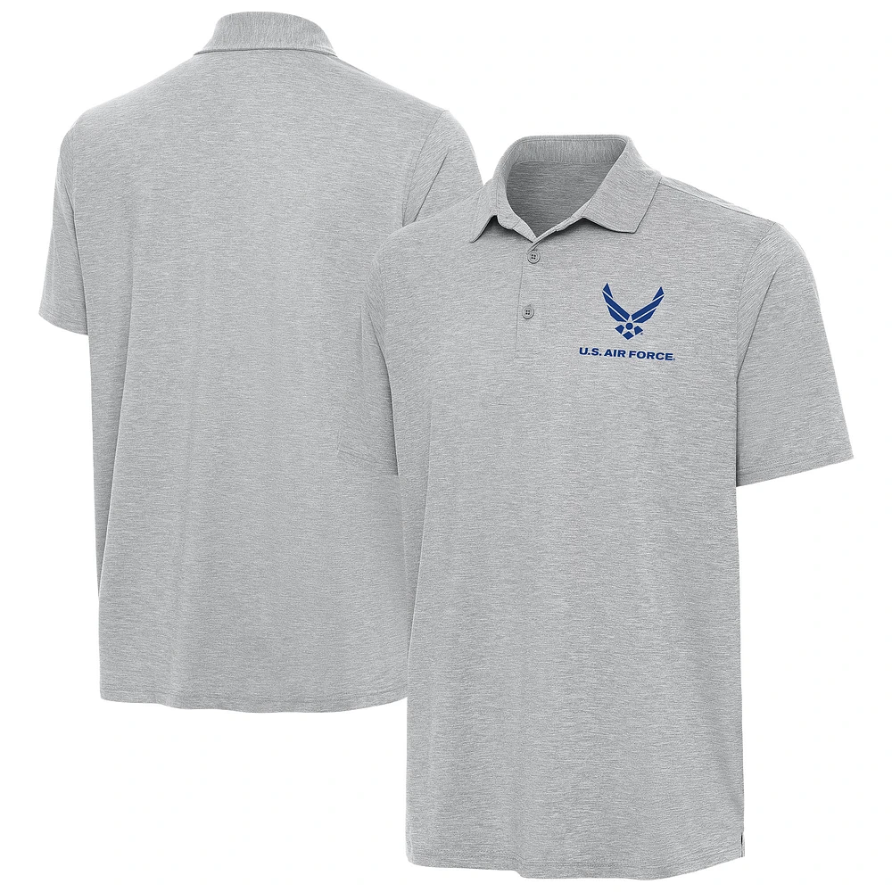 Men's Antigua Heather Gray Air Force Par 3 Polo