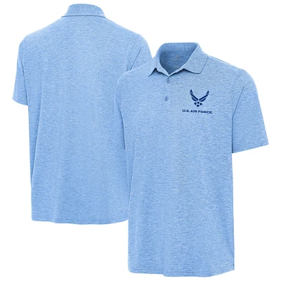 Men's Antigua Heather Powder Blue Air Force Par 3 Polo